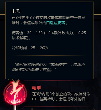 lol雷霆天赋是哪个现在的名字叫电刑