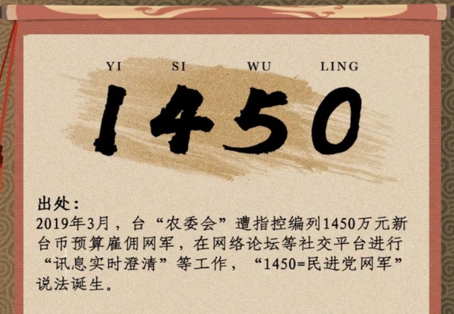 1450网军什么意思 台湾网军为什么叫1450