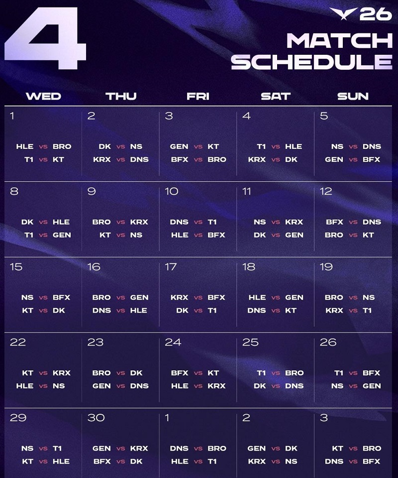 LCK2026第二赛段赛程